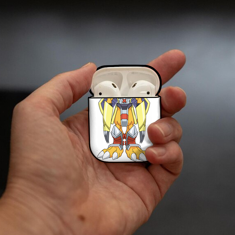 Digimon デジタルモンスター/デジモン AirPods 第2世代保護ケース ハードシェル ブラック 耐衝撃・防指紋・カラビナ付き