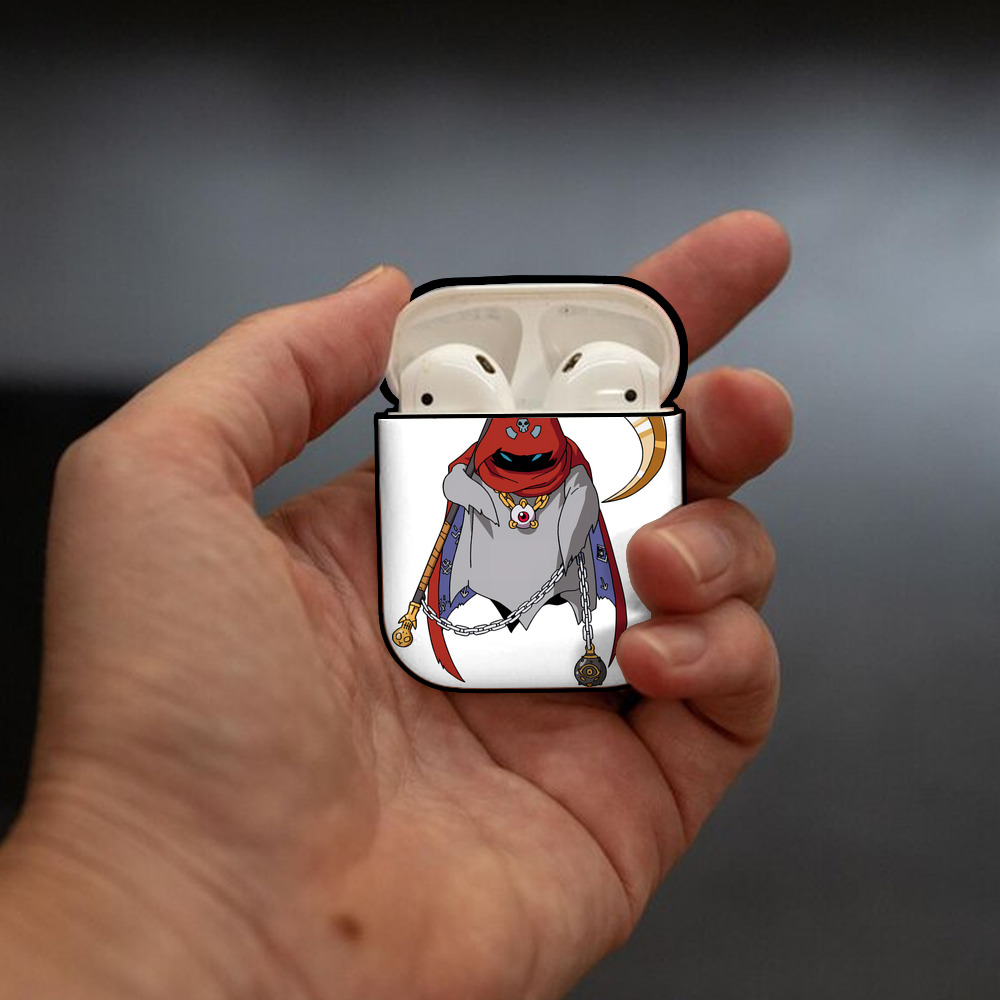 Digimon デジタルモンスター/デジモン AirPods 第2世代保護ケース ハードシェル ブラック 耐衝撃・防指紋・カラビナ付き
