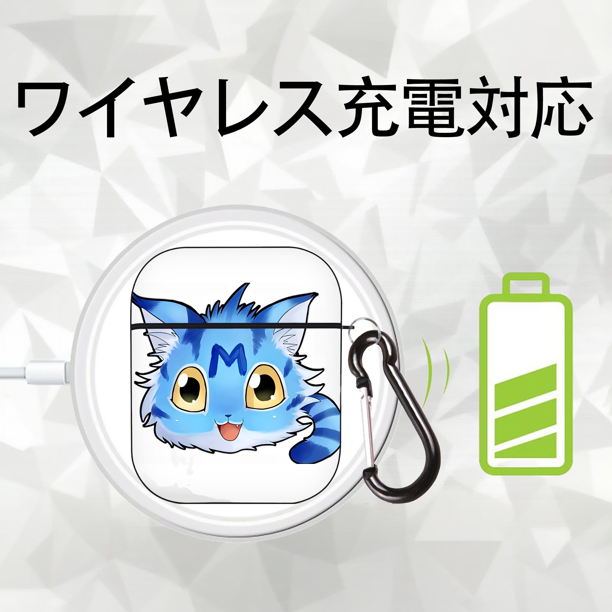 Digimon デジタルモンスター/デジモン AirPods 第2世代保護ケース ハードシェル ブラック 耐衝撃・防指紋・カラビナ付き