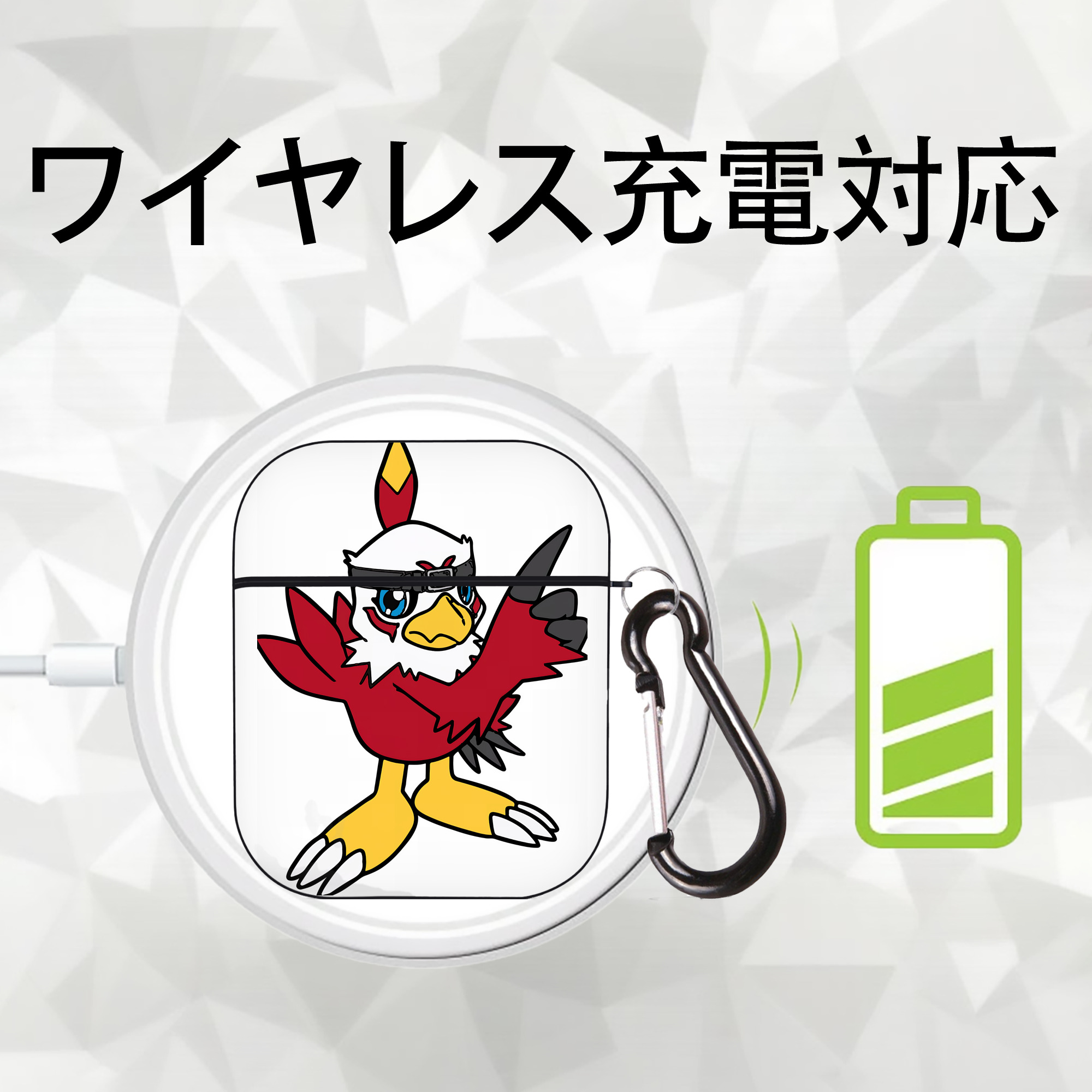 Digimon デジタルモンスター/デジモン AirPods 第2世代保護ケース ハードシェル ブラック 耐衝撃・防指紋・カラビナ付き