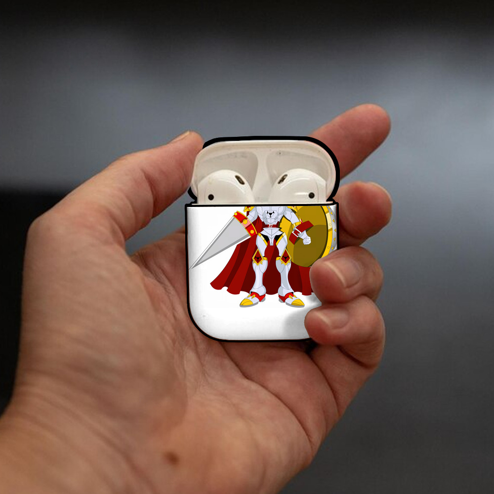 Digimon デジタルモンスター/デジモン AirPods 第2世代保護ケース ハードシェル ブラック 耐衝撃・防指紋・カラビナ付き