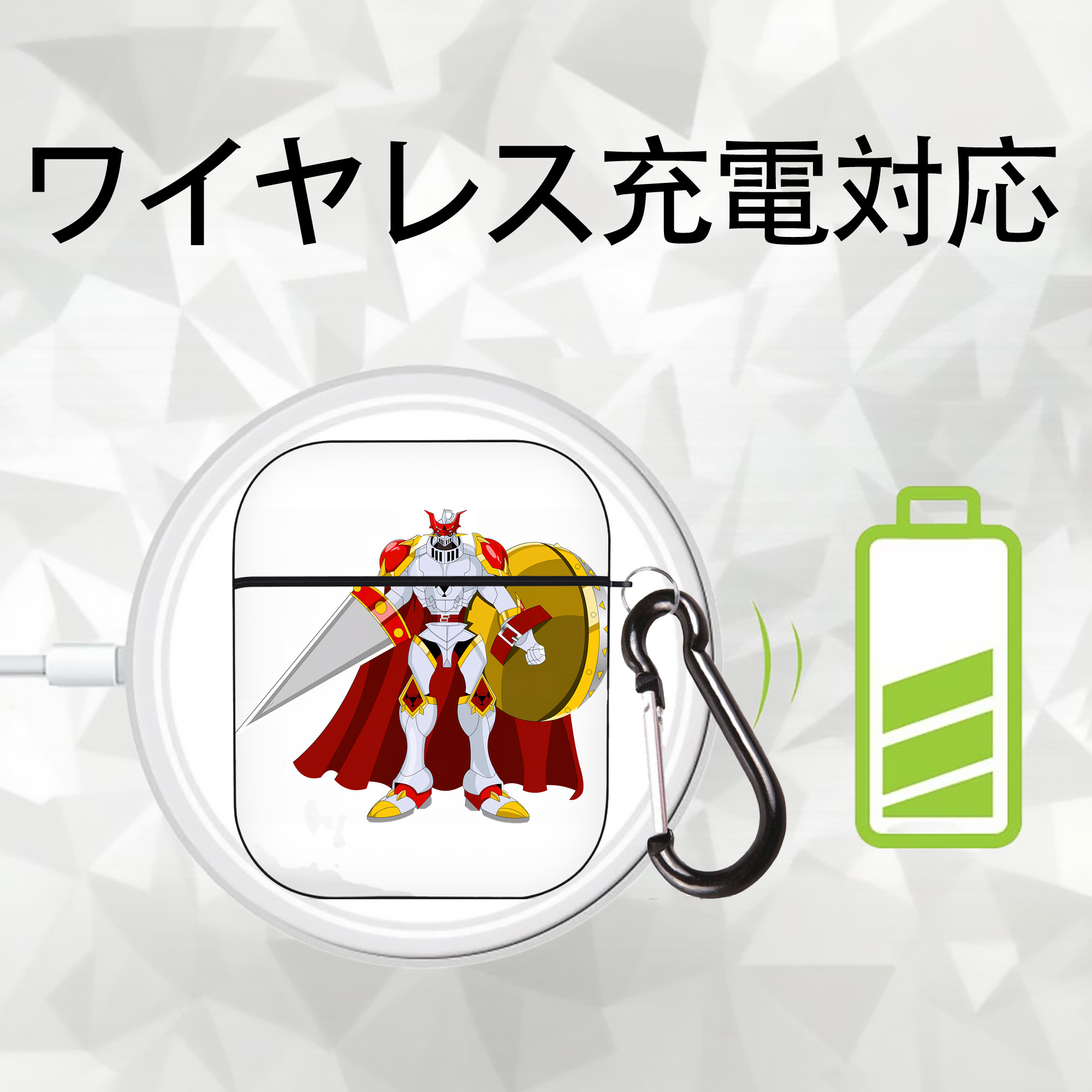 Digimon デジタルモンスター/デジモン AirPods 第2世代保護ケース ハードシェル ブラック 耐衝撃・防指紋・カラビナ付き