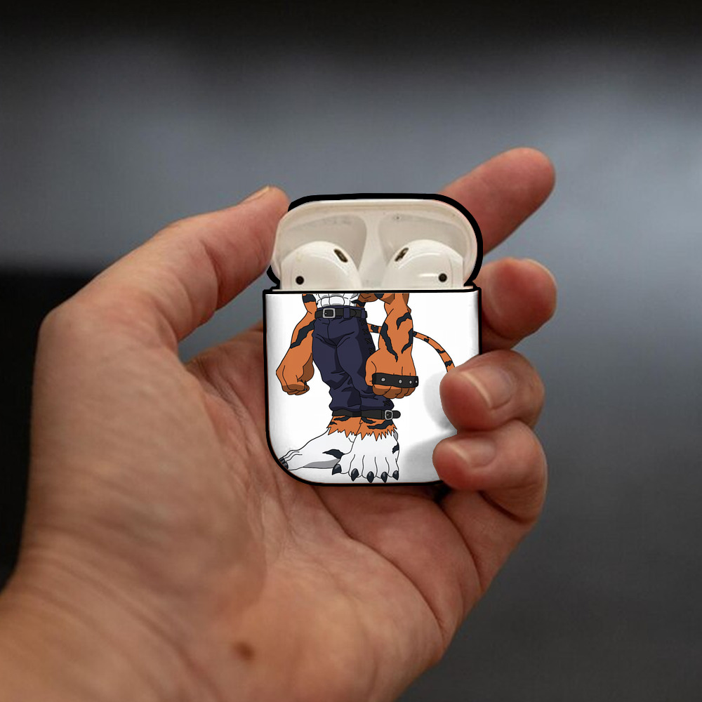 Digimon デジタルモンスター/デジモン AirPods 第2世代保護ケース ハードシェル ブラック 耐衝撃・防指紋・カラビナ付き