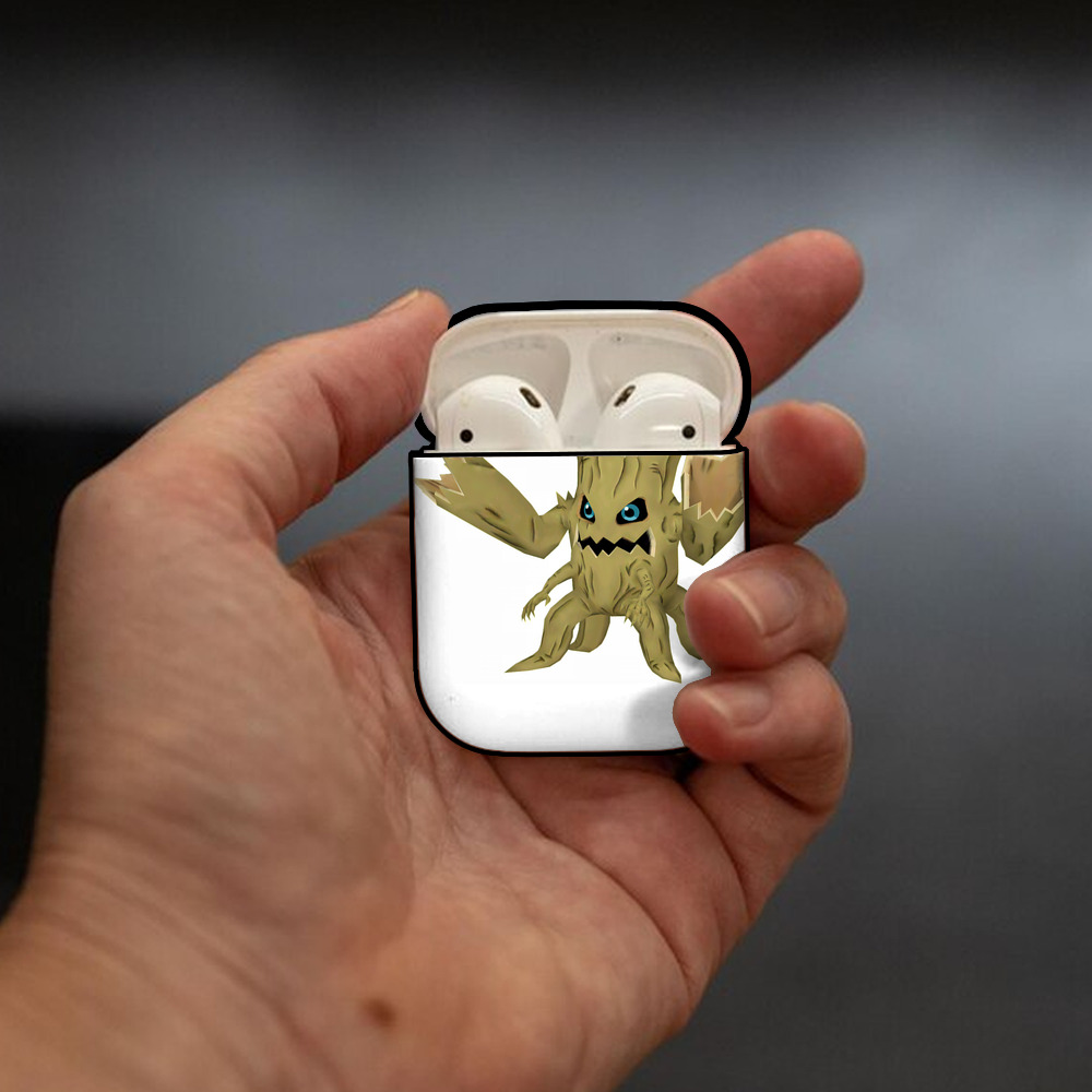 Digimon デジタルモンスター/デジモン AirPods 第2世代保護ケース ハードシェル ブラック 耐衝撃・防指紋・カラビナ付き