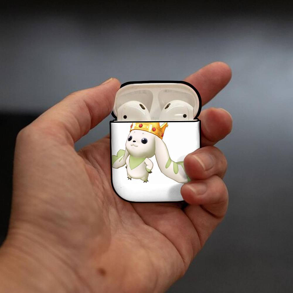 Digimon デジタルモンスター/デジモン AirPods 第2世代保護ケース ハードシェル ブラック 耐衝撃・防指紋・カラビナ付き