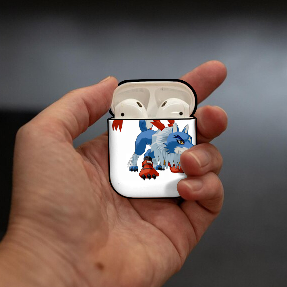 Digimon デジタルモンスター/デジモン AirPods 第2世代保護ケース ハードシェル ブラック 耐衝撃・防指紋・カラビナ付き