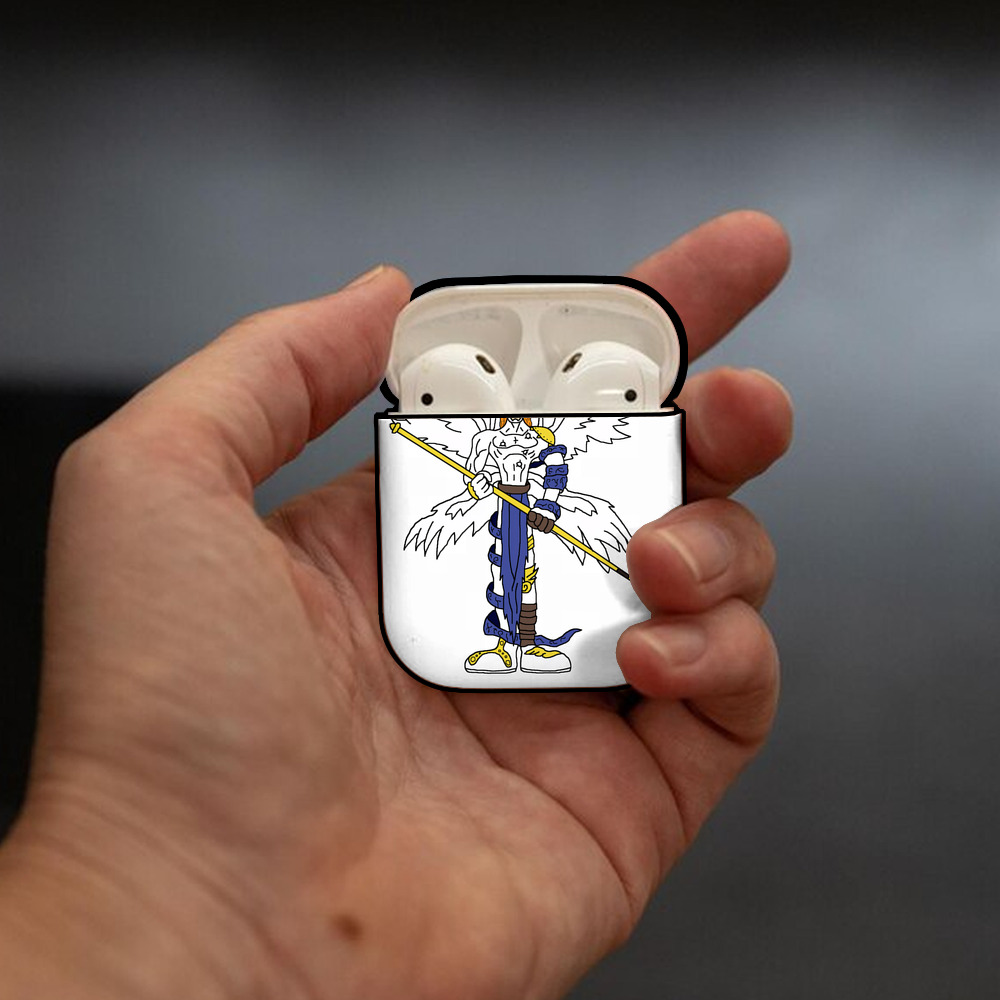 Digimon デジタルモンスター/デジモン AirPods 第2世代保護ケース ハードシェル ブラック 耐衝撃・防指紋・カラビナ付き