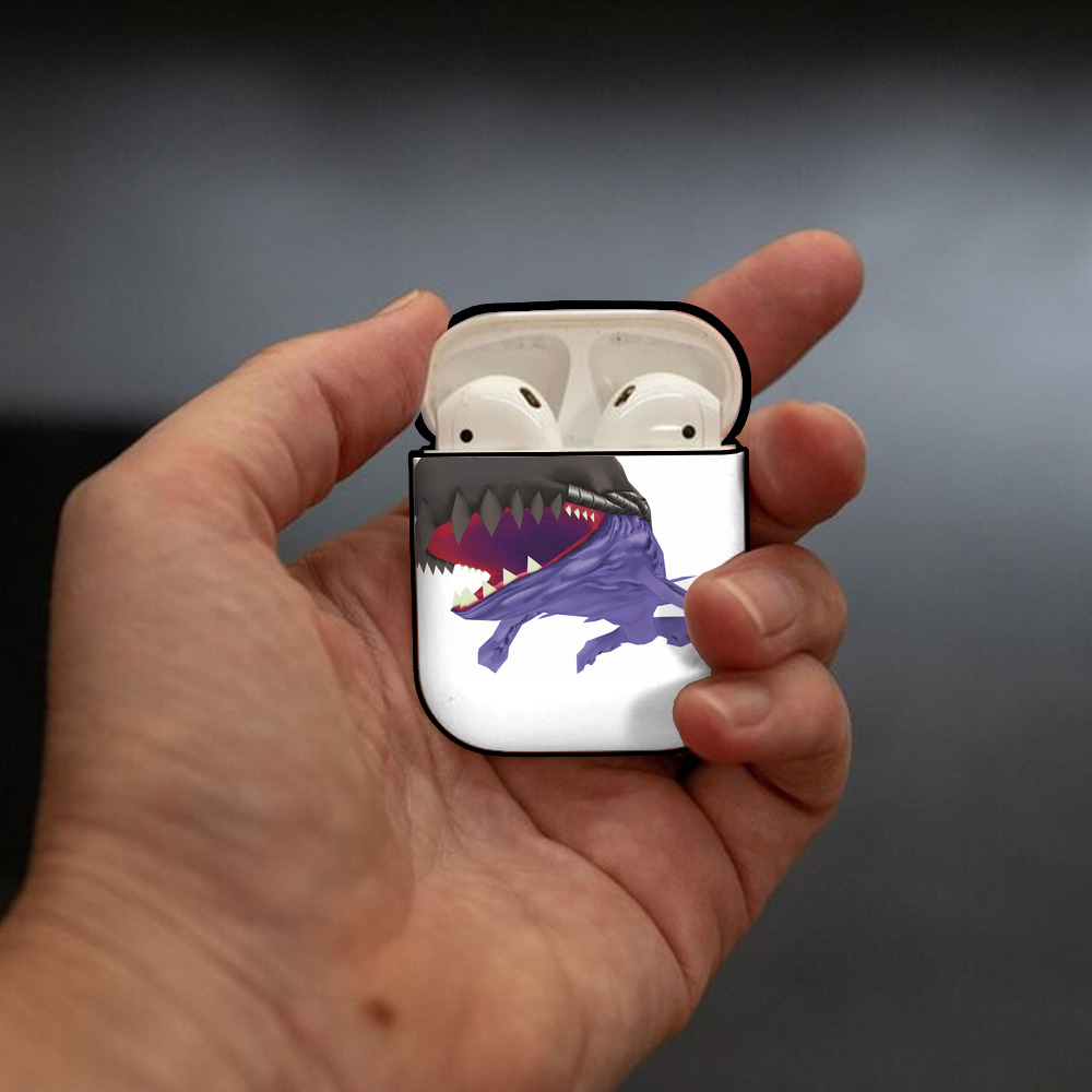 Digimon デジタルモンスター/デジモン AirPods 第2世代保護ケース ハードシェル ブラック 耐衝撃・防指紋・カラビナ付き
