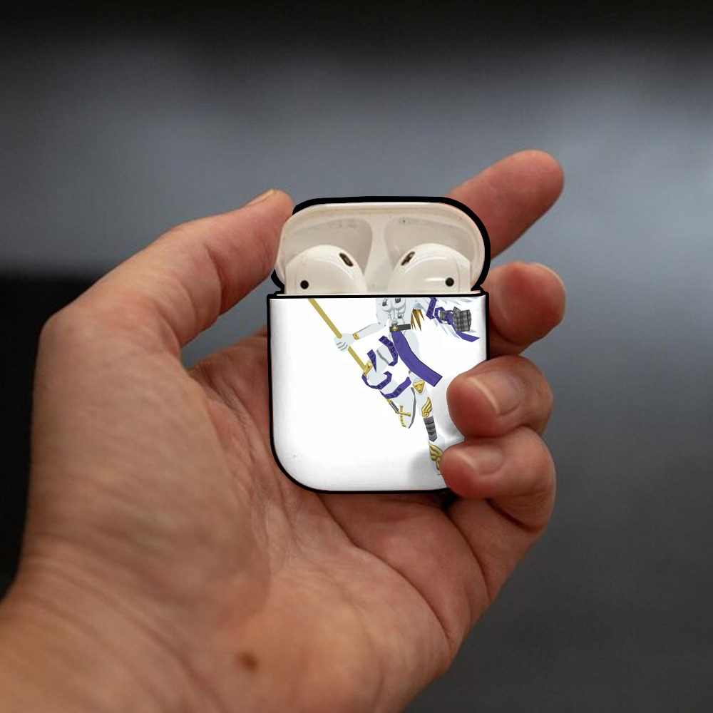Digimon デジタルモンスター/デジモン AirPods 第2世代保護ケース ハードシェル ブラック 耐衝撃・防指紋・カラビナ付き