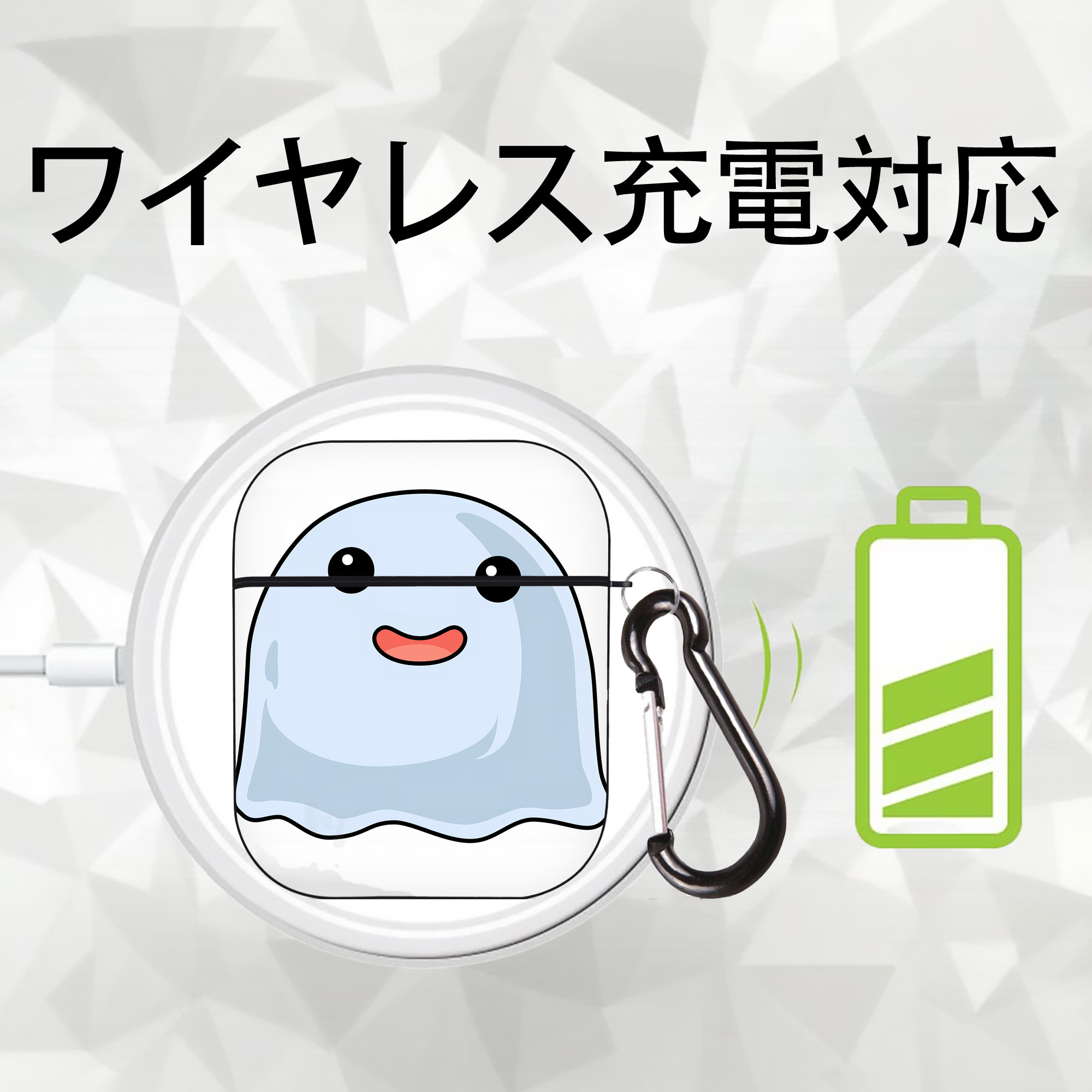 Digimon デジタルモンスター/デジモン AirPods 第2世代保護ケース ハードシェル ブラック 耐衝撃・防指紋・カラビナ付き