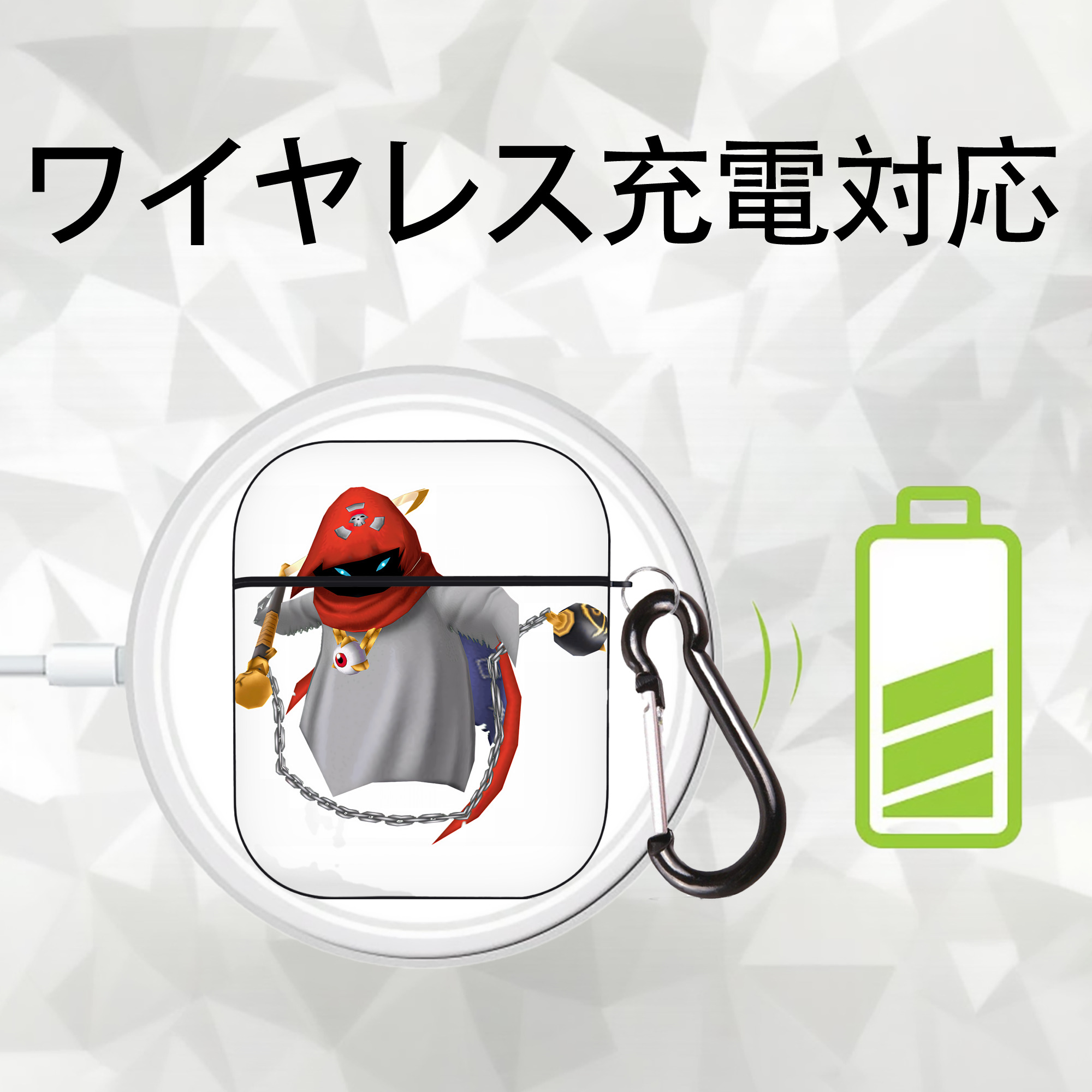 Digimon デジタルモンスター/デジモン AirPods 第2世代保護ケース ハードシェル ブラック 耐衝撃・防指紋・カラビナ付き
