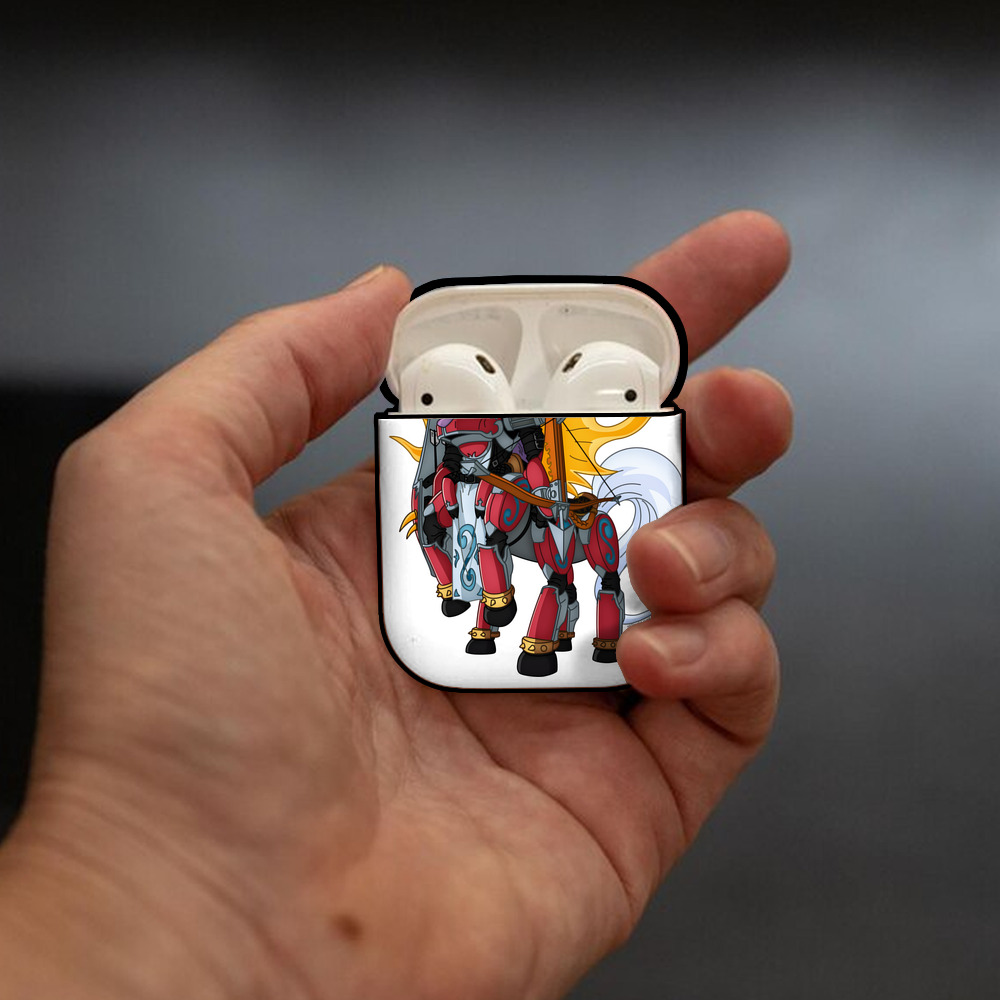 Digimon デジタルモンスター/デジモン AirPods 第2世代保護ケース ハードシェル ブラック 耐衝撃・防指紋・カラビナ付き